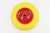 Колесо на тачку "ПІНОПОЛІУРЕТАН" 4,00-6, пром-підшипники під вісь 16мм, жовто-червоне, ШИНИ, YQ-303576 - 4