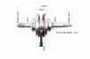 Коленвал+подшипники+шестерня 110cc-Active, DELTA, YQ-318377 - 2