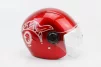 Шолом дитячий відкритий Т68, червоний з біло-червоним малюнком, ШОЛОМИ, YQ-360066 - 3
