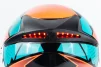 Шолом інтеграл з LED підсвічуванням, висувні окуляри K-3 L, бірюзово-оранжевий, ШОЛОМИ, YQ-360456 - 9