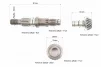 Вал редуктора нижнего + шестерня 2шт 9T, к-кт 3шт, FIX-202143 - 3