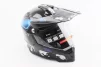 Шолом кросовий/ендуро/АТV зі склом BLD-819-7 S (55-56см), ЧОРНИЙ/СІРО-СИНІЙ, FIX-206656 - 1