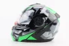 Шлем модуляр, закрытый с откидным подбородком+откидные очки BLD-159 М (57-58см), ЧЕРНО-ЗЕЛЕНЫЙ, FIX-360427 - 4