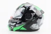 Шлем модуляр, закрытый с откидным подбородком+откидные очки BLD-159 L (59-60см), ЧЕРНО-ЗЕЛЕНЫЙ, FIX-360428 - 4