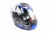 Шлем модуляр, закрытый с откидным подбородком+откидные очки BLD-159 М (57-58см), ЧЕРНО-СИНИЙ, FIX-360431 - 1