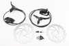 Гальмо Disk-brake гідравлічне переднє (F180/R160мм)+заднє (F180/R160мм) у зборі, диски 160/180мм, кріпл. 6 болтів, чорні, - 1