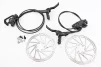 Гальмо Disk-brake гідравлічне переднє (F160/R140мм)+заднє (F180/R160мм) у зборі, диски 160мм, кріпл. 6 болтів, чорні, FIX-210414 - 1