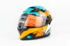 Шолом інтеграл з LED підсвічуванням, висувні окуляри K-3 L, бірюзово-оранжевий, ШОЛОМИ, YQ-360456 - 3