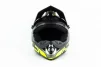 Шлем кроссовый 117 S (55-56см), чёрно-салатовый мат HELMO, ШОЛОМИ, YQ-360514 - 2