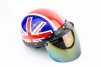 Шлем-каска X8 со съёмным козырьком+очки, стекло, синий глянец с красно-белым рисунком "United Kingdom", ШОЛОМИ, YQ-360507 - 2