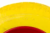 Колесо на тачку "ПІНОПОЛІУРЕТАН" 3,50-8, пром-підшипники під вісь 12мм, жовто-червоне, ШИНИ, YQ-303622 - 2