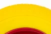Колесо на тачку "ПІНОПОЛІУРЕТАН" 3,50-8, пром-підшипники під вісь 16мм, жовто-червоне (низької якості), ШИНИ, YQ-303543 - 2