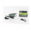 Фонарь передний 1 диод+звонок 4 мелодии, Li-ion 3.7V 1200mAh зарядка от USB, влагозащитный, чёрно-зелёный FY-058/7588, - 1