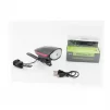 Фонарь передний 1 диод+звонок 4 мелодии, Li-ion 3.7V 1200mAh зарядка от USB, влагозащитный, чёрно-красный FY-058/7588, - 1