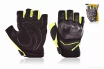Перчатки мото "BERUFENN" #BF1903D, без пальцев, XXL, зеленые, QT-011368