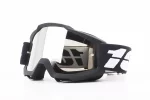 Окуляри кросові/ендуро/АТV, чорні з чорно-білим ремінцем (дзеркальне скло), FIX-207437