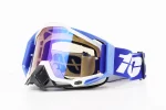 Очки кроссовые/эндуро/АТV, бело-синие (затемненное стекло), FIX-207876