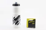 Фляга пластиковая 800мл, с защитной крышкой, бело-чёрная SWB-528-L, FIX-409285