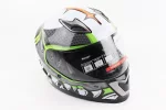 Шлем интеграл, закрытый BLD-M62 М (57-58см), СЕРЫЙ/НЕОНОВО-ЗЕЛЕНЫЙ "T-Rex", FIX-206616