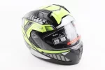 Шлем интеграл, закрытый (сертификация DOT)+откидные очки BLD-M67 М (57-58см), ЧЕРНЫЙ/НЕОНОВО-ЗЕЛЕНЫЙ, FIX-206640