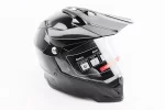 Шлем кроссовый/эндуро/АТV со стеклом BLD-819-7 S (55-56см), ЧЕРНЫЙ глянец, FIX-206647