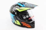Шлем кроссовый/эндуро/АТV со стеклом BLD-819-7 L (59-60см), ЧЕРНЫЙ/ЖЕЛТО-СИНИЙ, FIX-206651