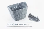 Корзина багажная передняя 28" с крышкой, пластмассовая, серая TH-059, FIX-409612