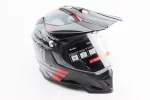 Шлем кроссовый/эндуро/АТV со стеклом BLD-819-7 L (59-60см), ЧЕРНЫЙ/СЕРО-КРАСНЫЙ, FIX-206657