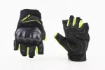 Перчатки мотоциклетные без пальцев L-Чёрно-Салатовые, FIX-355101