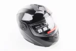 Шлем модуляр, закрытый с откидным подбородком+откидные очки BLD-159 М (57-58см), ЧЕРНЫЙ глянец, FIX-360425