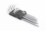 Набор Г-образных ключей удлиненных с отверстием TORX (T10/T15/T20/T25/T27/T30/T40/T45/T50) CrV HT-0606, FIX-702188