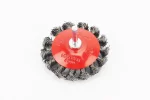 Щетка конусная со стержнем 1/4" D-75мм из плетеной проволоки 19-9307, FIX-703076