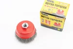 Щетка торцевая М14 D-85мм из рифленой проволоки 19-7208, FIX-703101