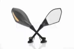 Зеркала мото с диодными повторителями поворота карбон, два болта #173, QT-023812