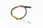 Трос спидометра Honda DIO ZX AF28/35 (с защелкой, квадрат-квадрат) (трос 87см; кожух 83см), жёлтый, YQ-331533