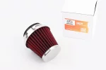 Фильтр воздушный нулевой 42мм прямой "конус", высокий КРАСНЫЙ, FIX-337773