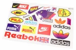 Наклейки набор 17шт "Nike Reebok Adidas PUMA" 0013 (26х17см), FIX-502263