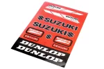 Наклейки набор 8шт "Suzuki/Dunlop" красные 5839A (22x32см), FIX-998214