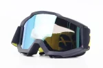 Окуляри кросові/ендуро/АТV, чорні з жовтим ремінцем (дзеркальне скло), FIX-207423