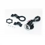 Зарядка USB универсальная на 1 выход, с кнопкой вкл/выкл (крепление в пластик/на руль), ЗЧ-МОТО, YQ-301998