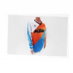 Футболка (Джерси) мужская L-(Polyester 100%), длинные рукава, бело-оранжево-синяя, ВЕЛОЕКІПІРУВАННЯ, YQ-408210