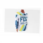 Футболка (Джерси) мужская L-(Polyester 100%), длинные рукава, бело-синяя, ВЕЛОЕКІПІРУВАННЯ, YQ-408162