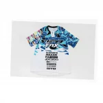 Футболка (Джерси) мужская L-(Polyester 80% / Spandex 20%), бело-сине-чёрная, ВЕЛОЕКІПІРУВАННЯ, YQ-408148