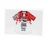 Футболка (Джерси) мужская L-(Polyester 80% / Spandex 20%), бело-красно-чёрная, ВЕЛОЕКІПІРУВАННЯ, YQ-408149