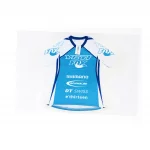 Футболка (Джерси) мужская M-(Polyester 100%), бело-синяя, ВЕЛОЕКІПІРУВАННЯ, YQ-408137