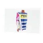 Футболка (Джерси) мужская XL-(Polyester 100%), длинные рукава, бело-сине-салатовая, ВЕЛОЕКІПІРУВАННЯ, YQ-408204