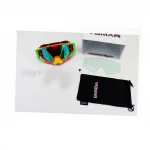 Окуляри кросові/ендуро/АТV зі змінним склом, покриття Anti-Fog+захисні плівки 3шт+набір для догляду, оранжево-салатово-жовті