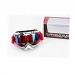 Окуляри кросові/ендуро/АТV, біло-червоно-чорні (дзеркальне скло), VM-1016C, ШОЛОМИ, YQ-330832