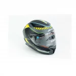 Шлем интеграл (стандарт DOT/ECE), выдвижные очки PANTHER SV GALE М (57-58см), чёрно-салатовый мат, ШОЛОМИ, YQ-360596