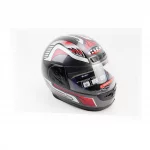 Шлем интеграл с воротом HK-221, серый с рисунком, ШОЛОМИ, YQ-360447